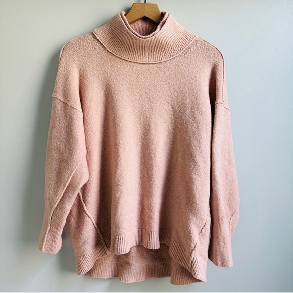 Free People Afterglow Mock Neck Sweater in Blush Pink XS - Picture 4 of 7
